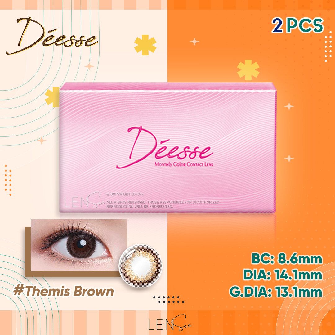 Deesse 1-Month Color Contact Lenses - Themis Brown (2Pcs) (P -0.00)