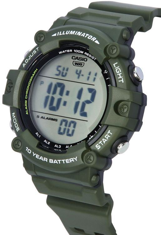 Casio illuminator army discount green