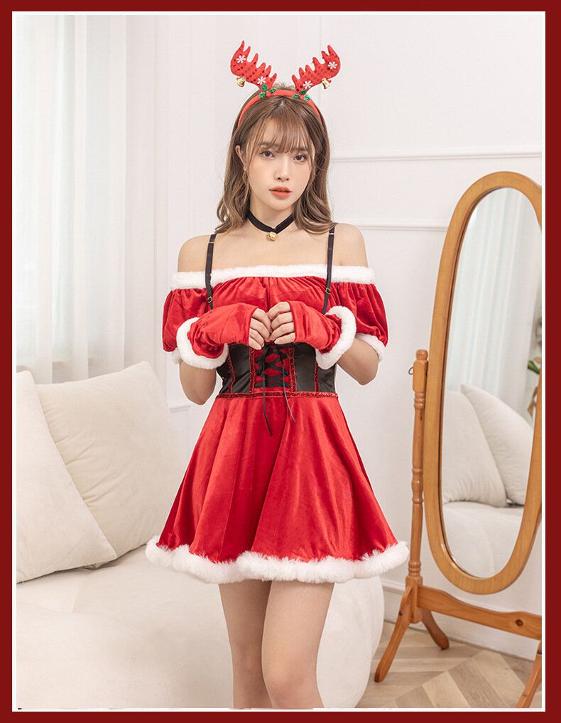 (#9712) 聖誕兔女郎性感制服套裝