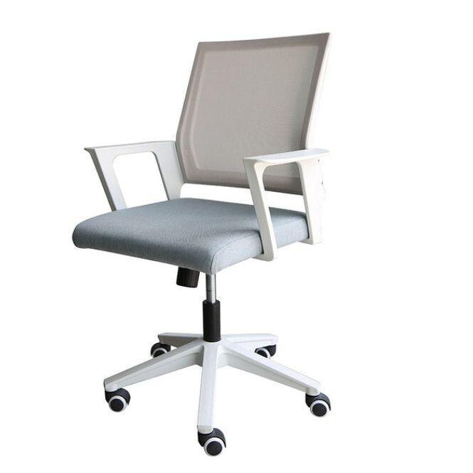 電腦椅辦公椅人體設計簡單風格可升降可旋轉椅(淺灰色)