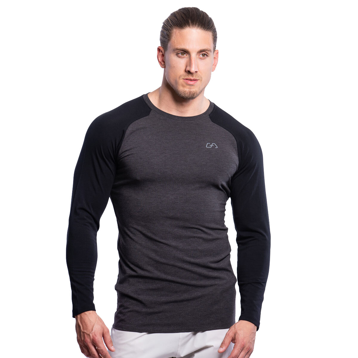 Shop Men's Long Sleeve Black Sports T-Shirt - Stay Cool and