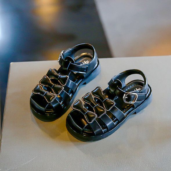 兒童凉鞋【26-36碼】【黑色】(下單後聯絡客服確認發貨尺碼) #F246010166