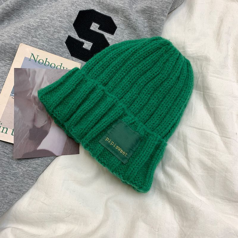 大頭圍毛線帽子護耳包頭帽保暖針織帽(M（56-58cm）草綠色)#S001108429