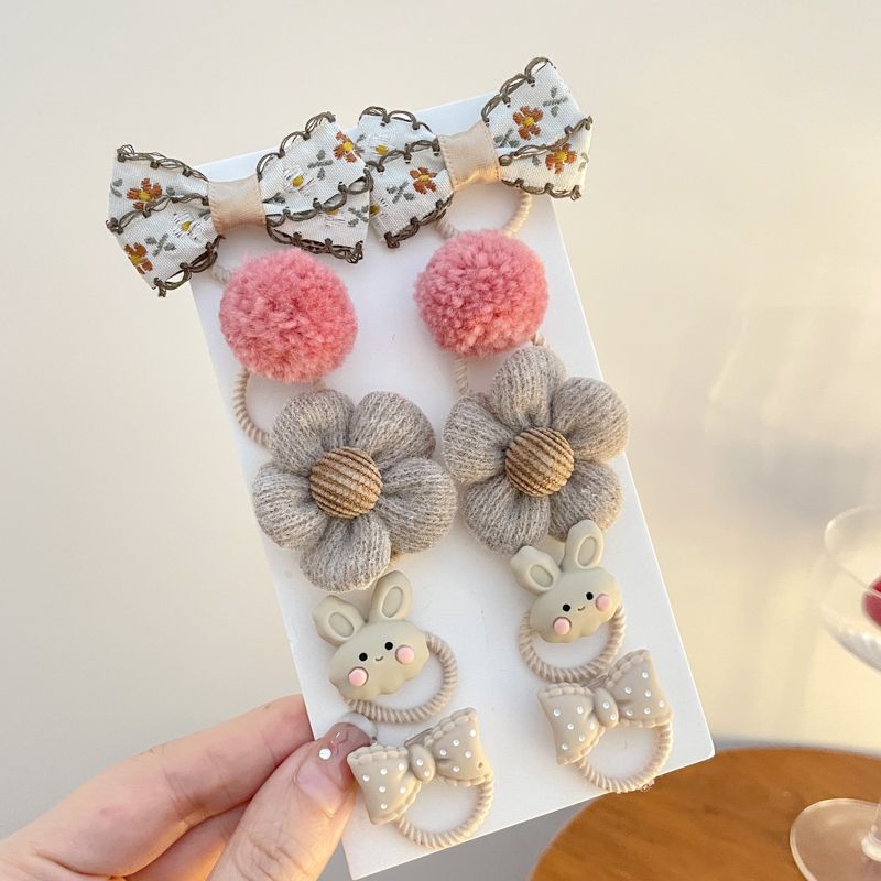 兒童蝴蝶結髮圈頭繩 頭飾/髮飾(4-刺繡蝴蝶結10件套)