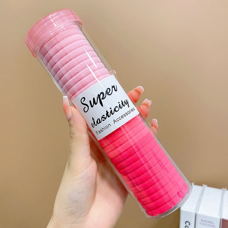 兒童高彈力橡皮筋毛巾圈髮繩髮飾頭繩頭飾(11#玫紅色30根)