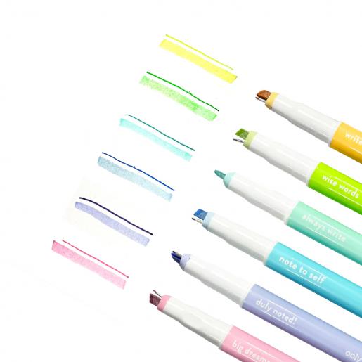OOLY - Noted! 2-in-1 Micro Fine Tip Pens & Highlighters - Set of 6