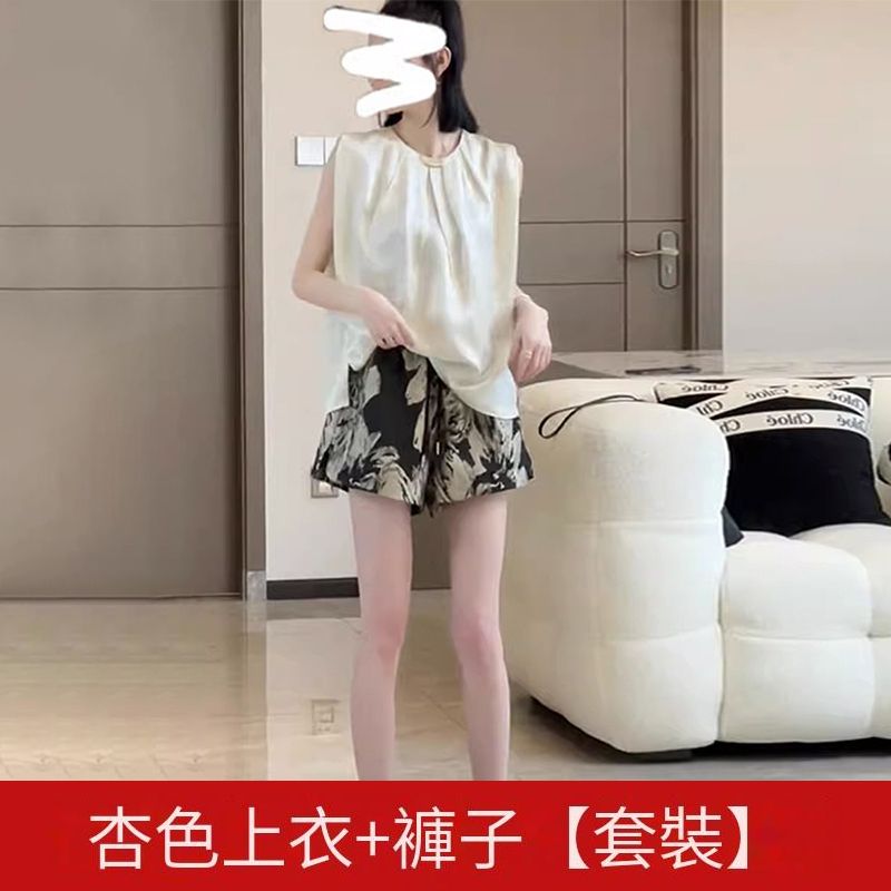 杏色上衣+褲子【套裝】（S碼-XL碼）（下單後請聯絡客服確認發貨尺碼）#K003007101