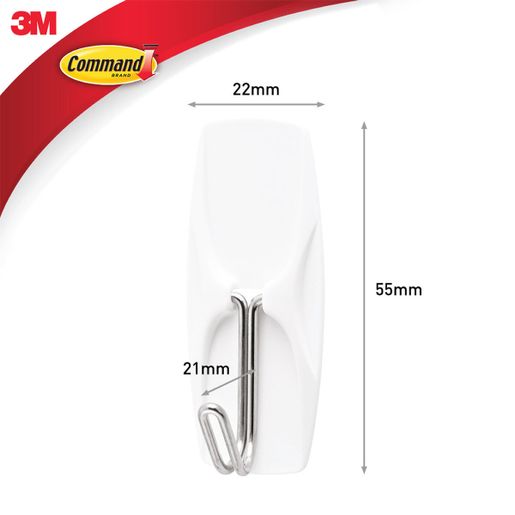 Command Wire Toggle Hook Value Pack – 7 Medium White Hooks With Adhesive Strips, Damage-Free, 2LB Capacity
