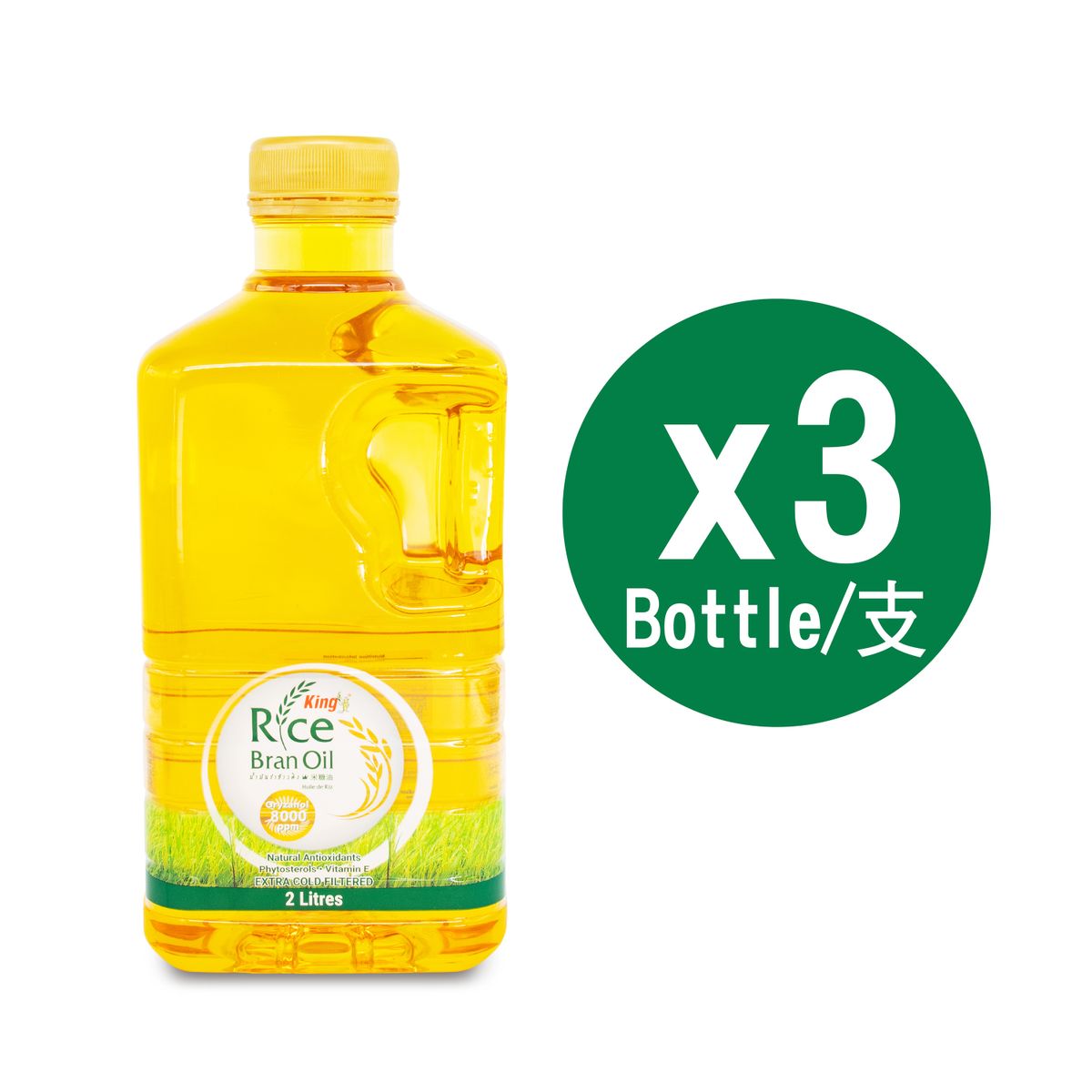 泰国100%纯正米糠油 2公升 x 3支