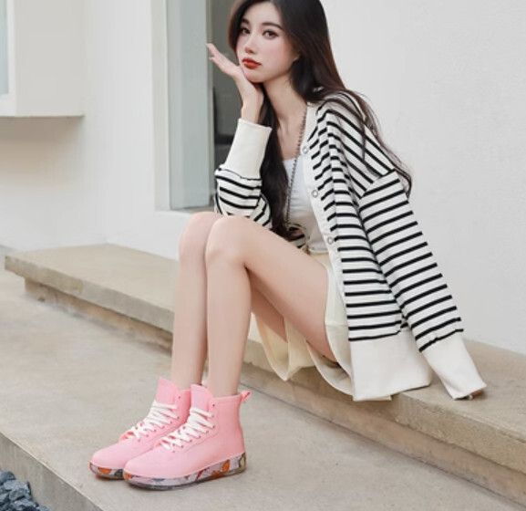 時尚學院風雨鞋(36/40碼//粉紅色）【鞋碼標準】【下單後請聯絡客服確認發貨尺碼】#F158028217