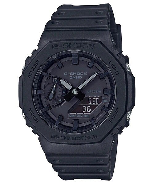 碳纖維防護 極簡風格 八角形錶殼 G-SHOCK GA-2100-1A1