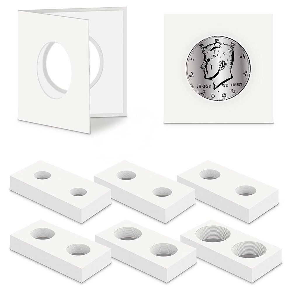 50pcs Coin Paper Clip Commemorative Coin Coin Paper Clip Square Bronze Coin Collector Box Protective Clip