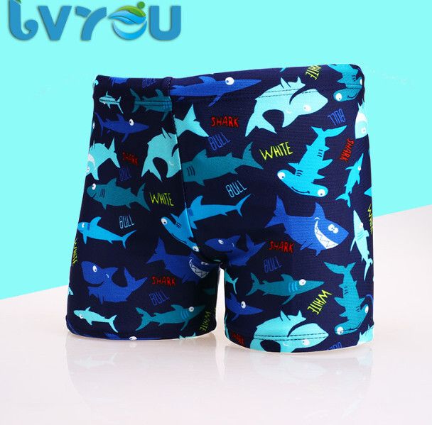 兒童平角游泳褲【M-XXL】【藏青鯊魚】(下單後聯絡客服確認發貨尺碼) #H246026029