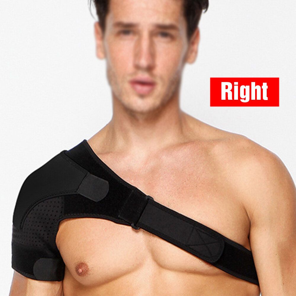 右側位置  運動護肩 護肩帶 可調節肩膀關節拉傷運動健身護肩綁帶 加壓杠鈴拉傷肩關節護肩 防護調整型護肩