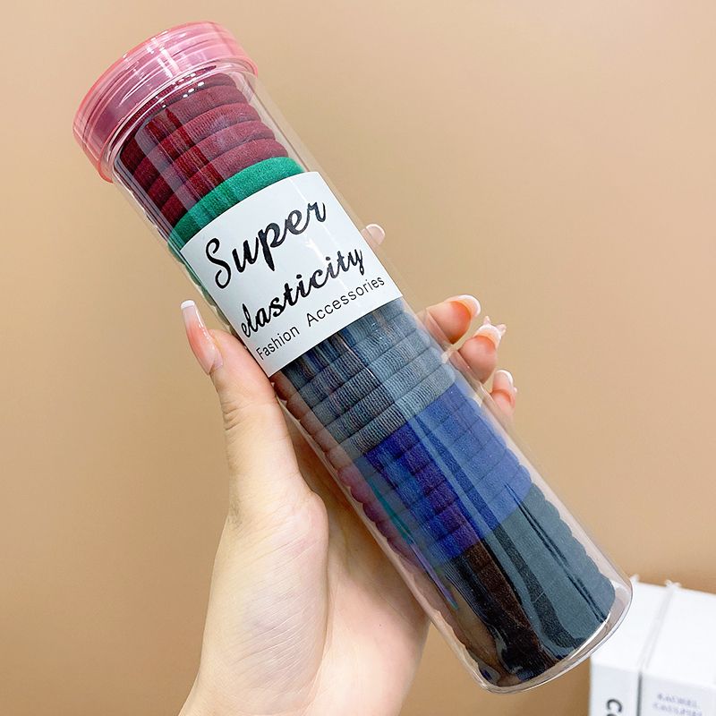 兒童高彈力橡皮筋毛巾圈髮繩髮飾頭繩頭飾(2#深色系30根)