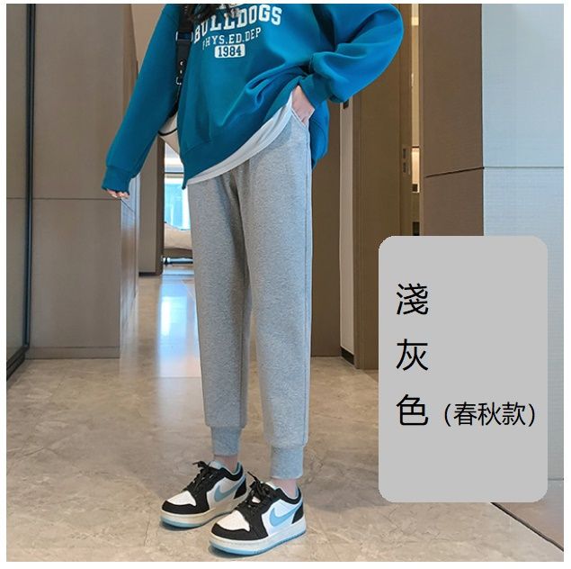 休閒運動褲【淺灰色春秋】【尺碼：S-XXL碼下單後請聯絡客服確認發貨尺碼】#F238001148