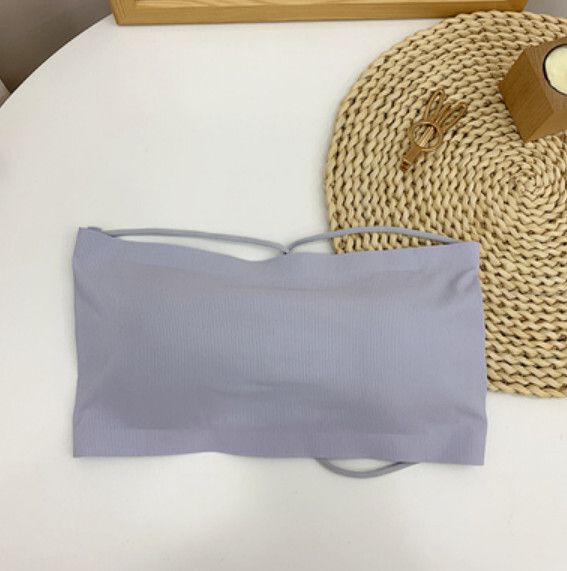 無肩帶冰絲胸圍內衣（灰色）【均碼】#F148048603