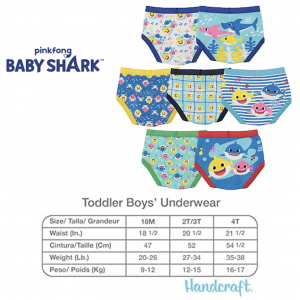 Baby Shark, 美國Baby Shark 男童幼童內褲(7枚入), Size : 18~24months