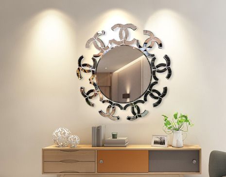 浴室鏡 梳妝鏡臺玻璃鏡(銀色)(尺寸：100*100cm）