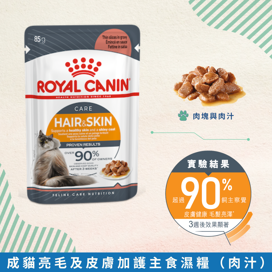 FCN 成貓 亮毛及皮膚 加護 主食濕糧 (肉汁) 85克 ROYAL CANIN貓濕糧  