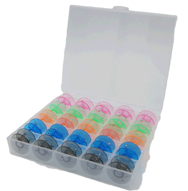 Colours bobbin for home sewing machine - 25 pcs with bobbin box