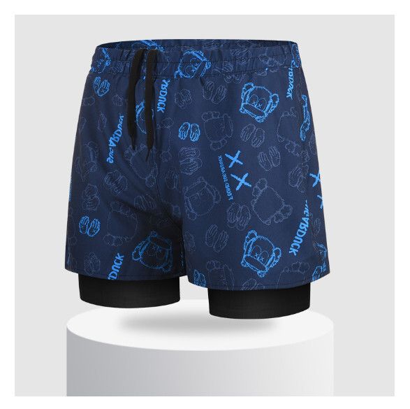 運動雙層游泳褲【2XL-3XL碼】【2號色】(下單後聯絡客服確認發貨尺碼) #H161023694