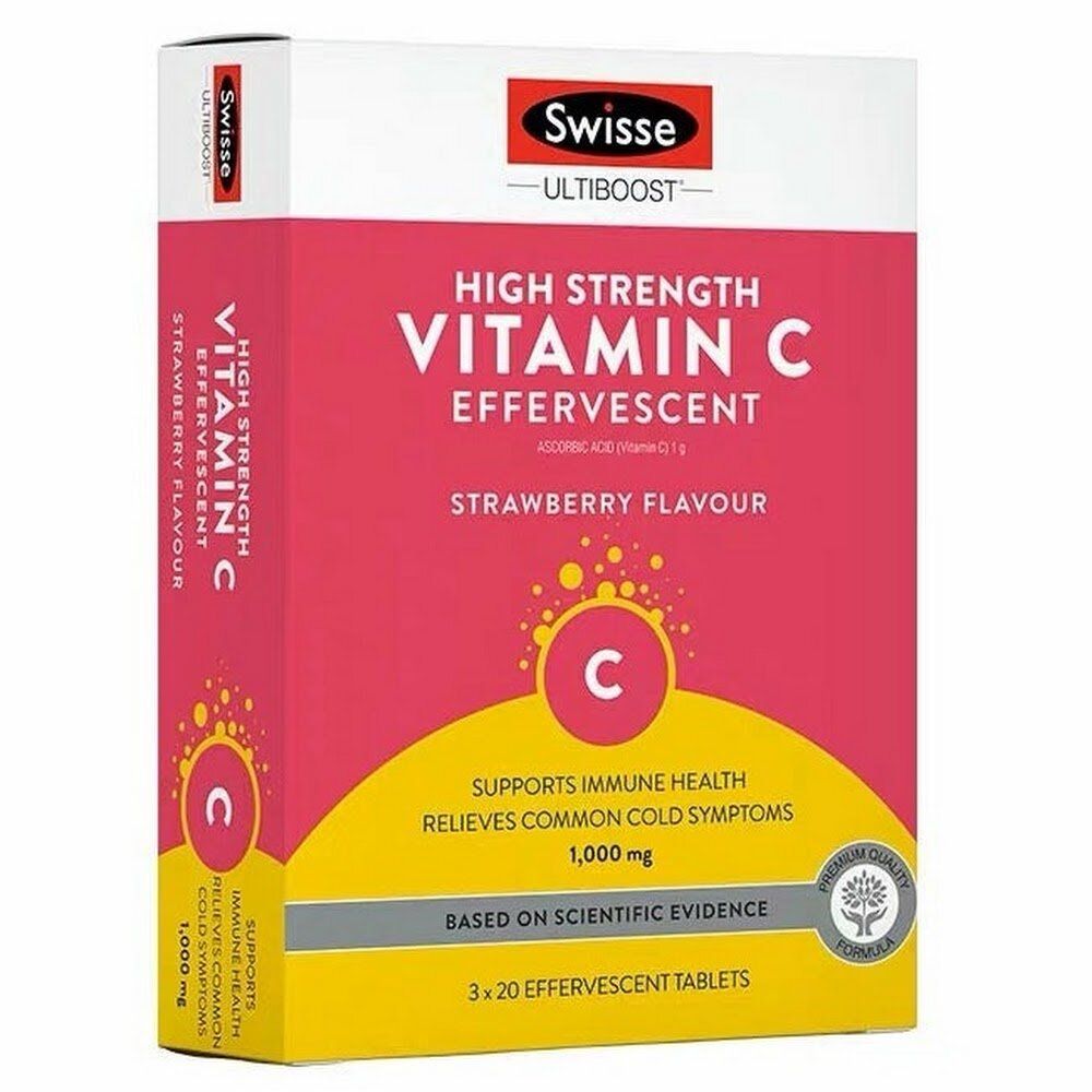 Swisse | Swisse - 高濃度維他命C 1000mg (士多啤梨味)泡騰片 60片[平行進口] (EXP: 2026-11 ...