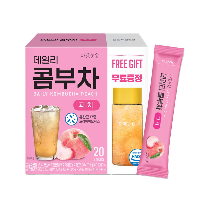 Kombucha Tea Peach Flavor 5g*20 (Free gift Bottle) [Parallel Import]