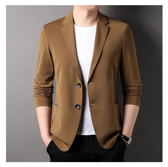 商務休閒西服上衣外套【M-4XL】【8888深咖】 (下單後聯絡客服確認發貨尺碼) #H246018102