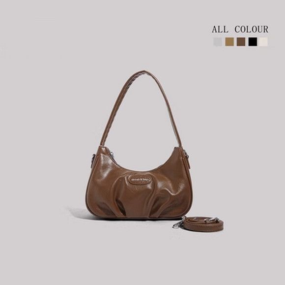 腋下新月包百搭洋氣單肩斜挎包【咖啡】【尺寸：27cm*8cm*12cm】#S078035527