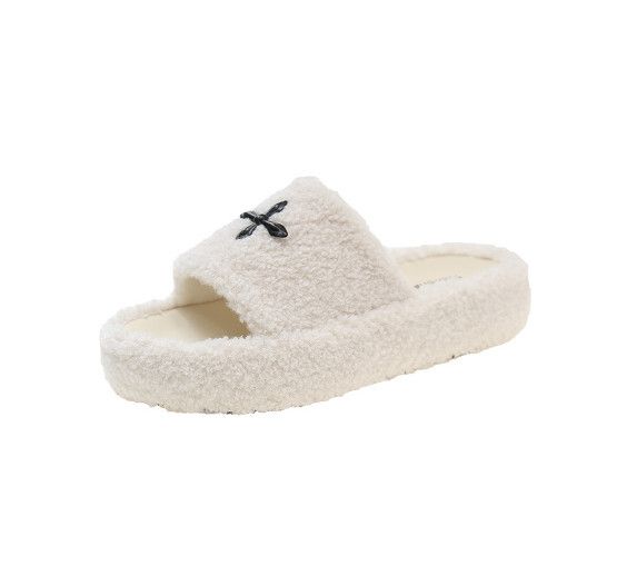 秋冬一字拖【米白色】【35-40碼】(下單後請聯絡客服確認發貨尺碼)#K013002390