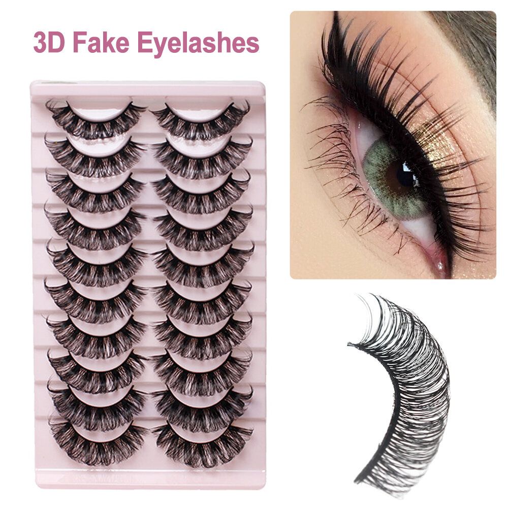 10pairs Pair Eyelashes Russian Strip Lashes 3D Fake Eyelashes Natural Wispy Fluffy
