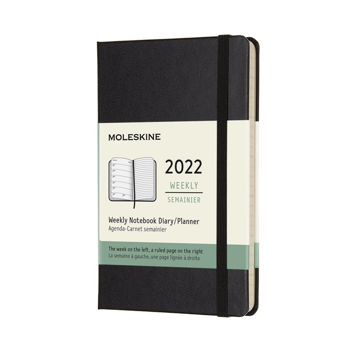 MOLESKINE 2022 全年12個月 經典週記手帳 口袋型 硬皮 黑色 (9 x 14 CM)
