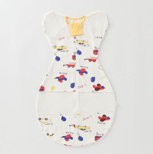 純棉透氣嬰兒網孔襁褓睡袋（小汽車）S-L碼） (下單後請聯絡客服確認發貨尺碼)