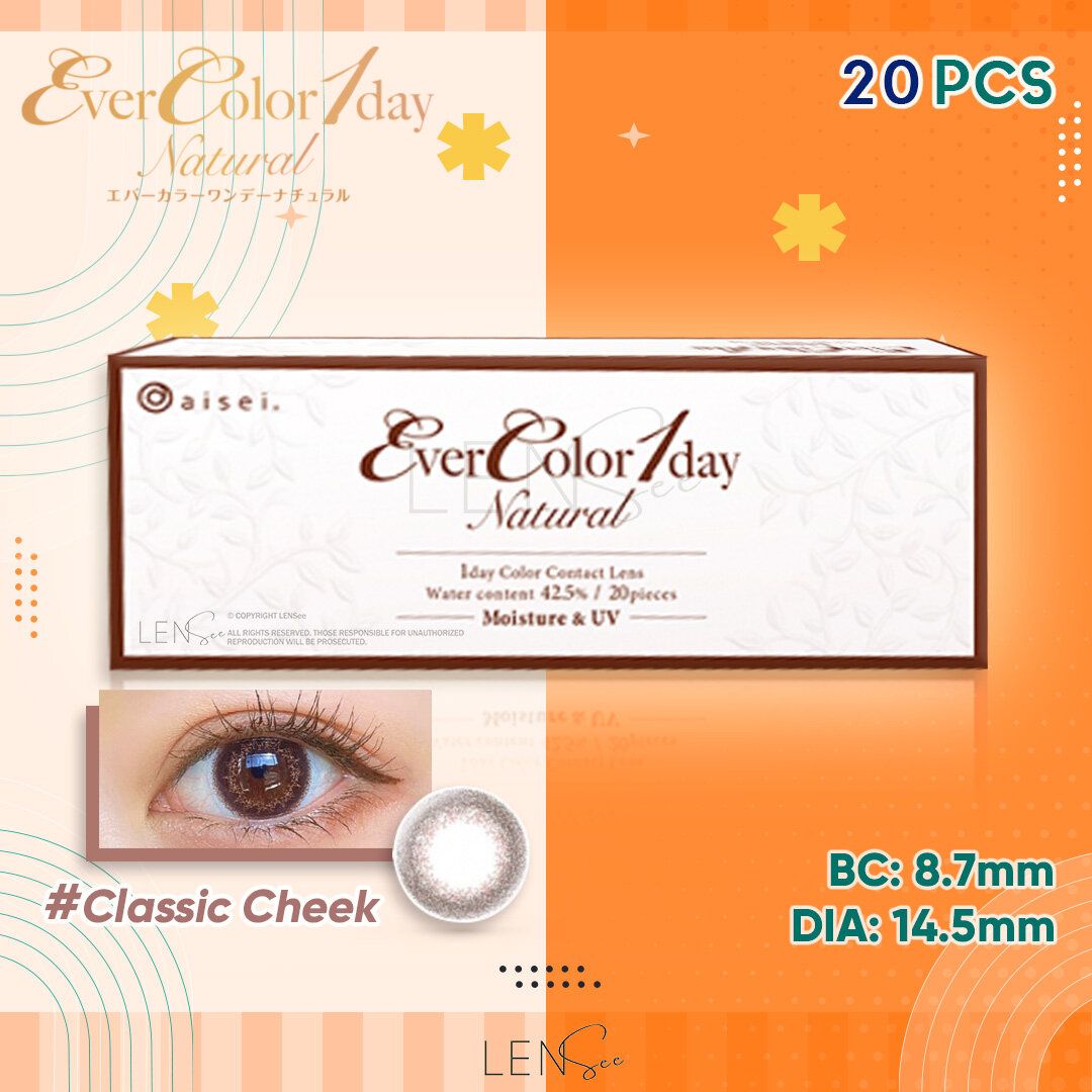 [EN2006] EverColor 1day Natural Color Contact Lenses - Classic Cheek (20Pcs) (P -0.00)