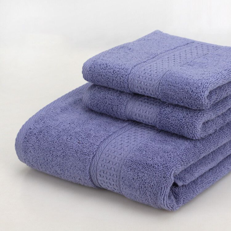 MonoRed Cotton Bath Towel 3piece set Purple (Parallel Import