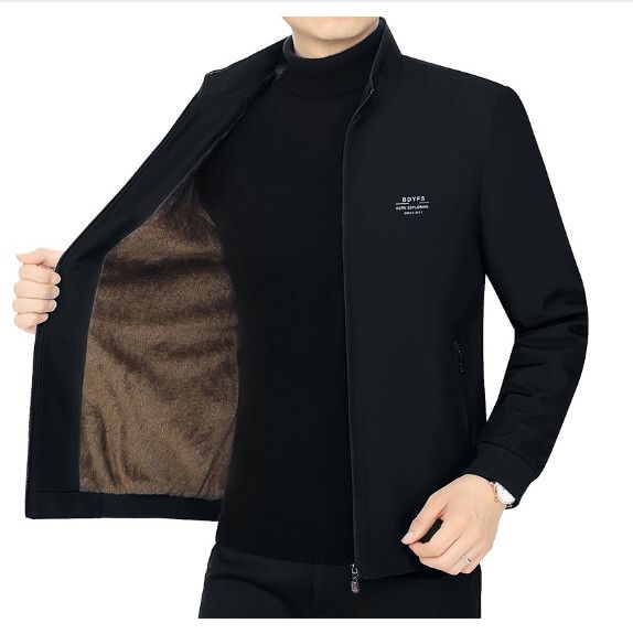 休閒夾克上衣外套【M-4XL】【JK602黑色-加絨】 (下單後聯絡客服確認發貨尺碼) #H246018275