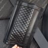 [1對裝] 米色 小羊紋汽車安全帶護肩 皮革格紋車用安全帶套 車內飾品通用汽車用品