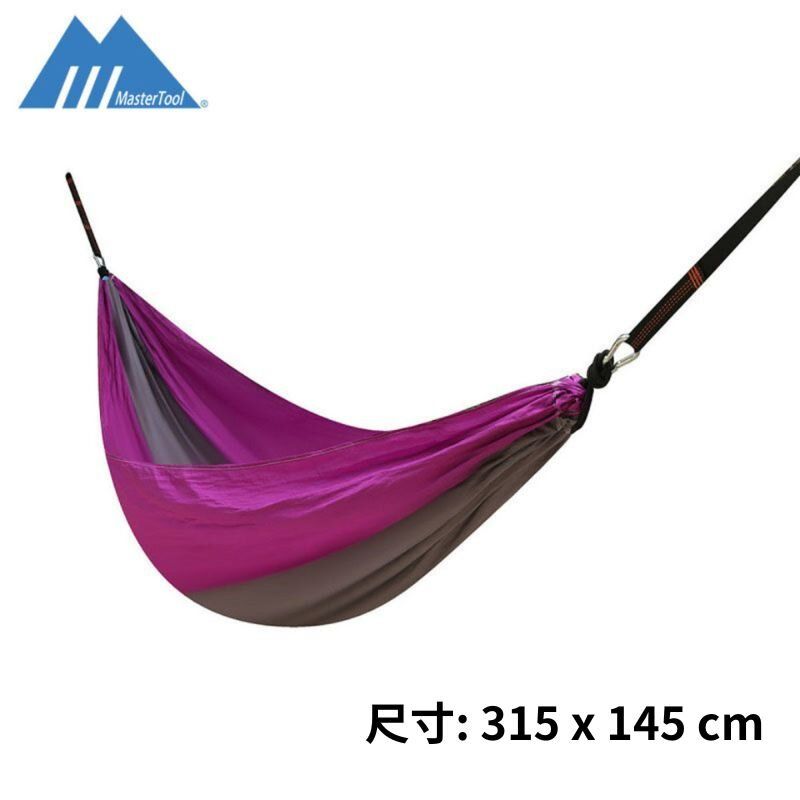 戶外鞦韆，超輕戶外防側翻露營休閒單人吊床，灰紅色- 400磅重量負載