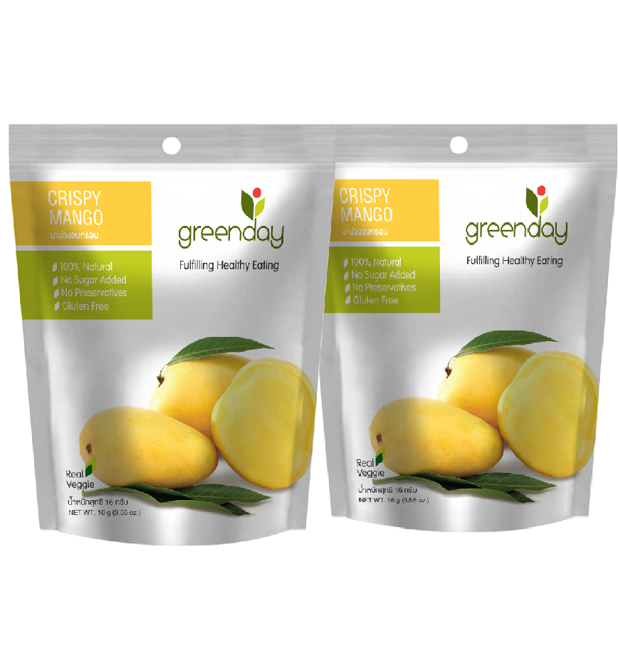 泰國十大手信品牌之一 - [兩包裝] Greenday芒果脆脆 16g 原個芒果真空凍乾製成 純天然低糖低卡健康零食