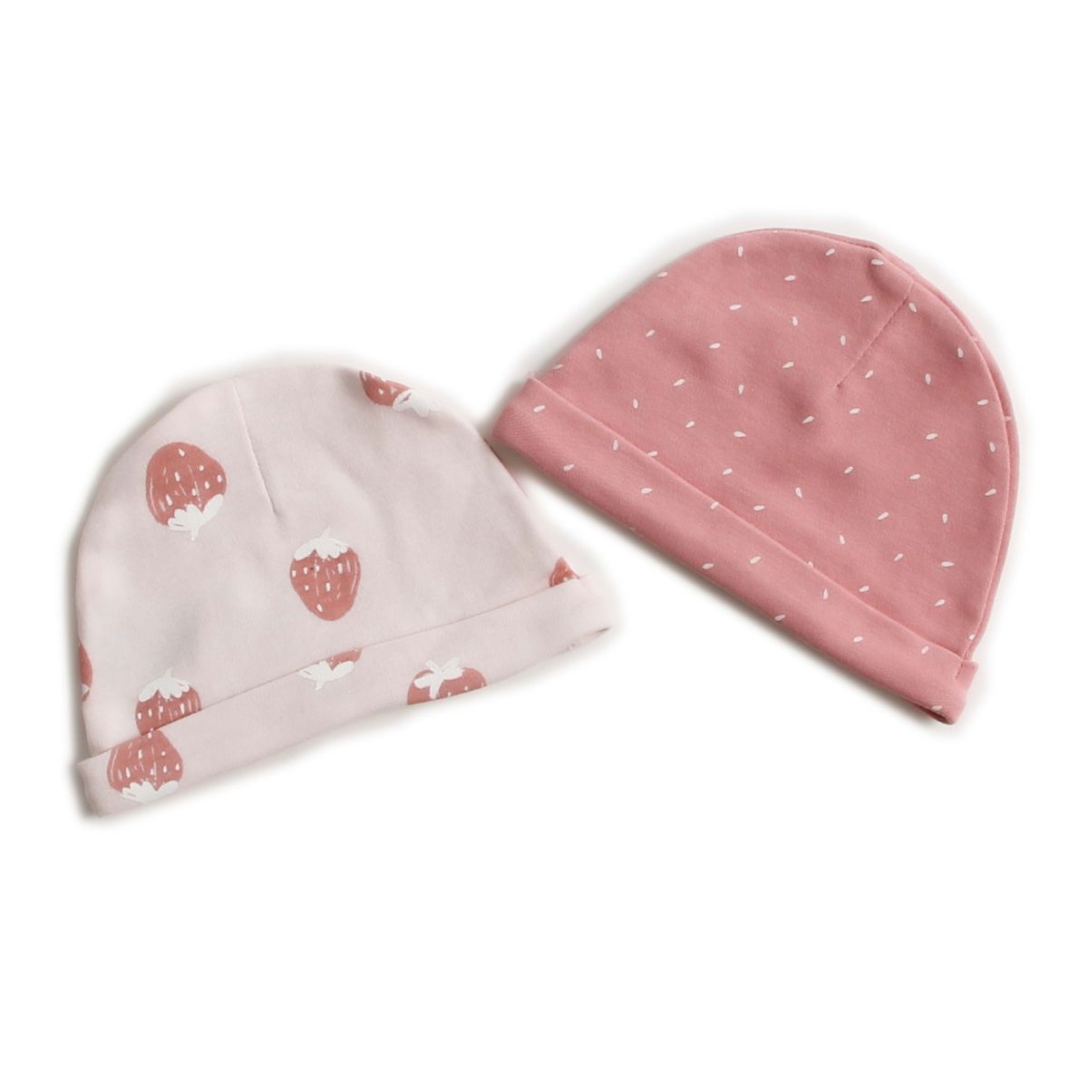2 pcs Caps  (100% cotton /Pink Strawberry)_11030
